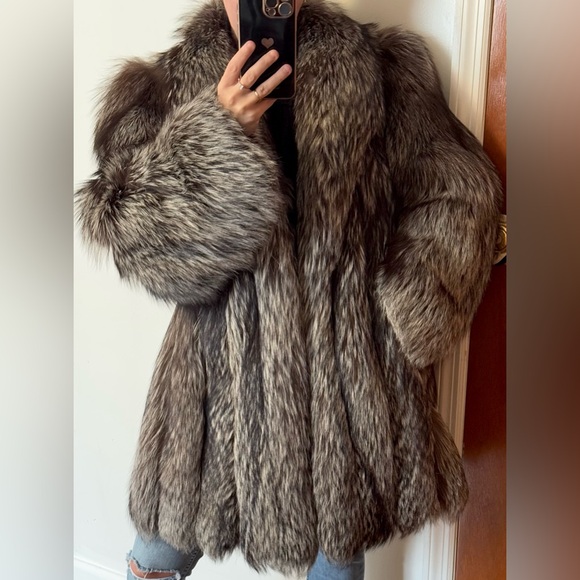 Frederick Gelb black silver fox fur coat - Picture 3 of 15